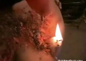 Kinky crystels hot wax punishment and self torturing bdsm