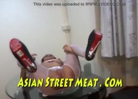 Asian submission to master with chains