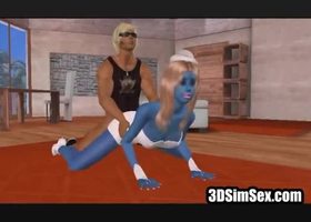 3d smurf gets fucked by horny guy