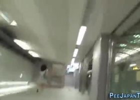 Weird asian filmed peeing