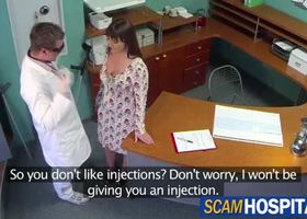 Hot brunette sabina gets fucked by her doctor from behind