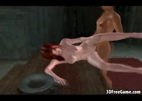 Foxy 3d cartoon redhead fucked by an ebony stud